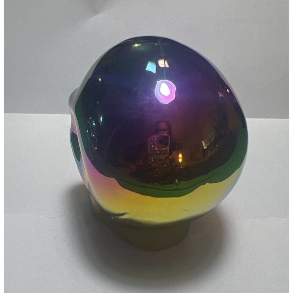 Iridescent Porcelain Halloween Skull - Picture 8 of 9